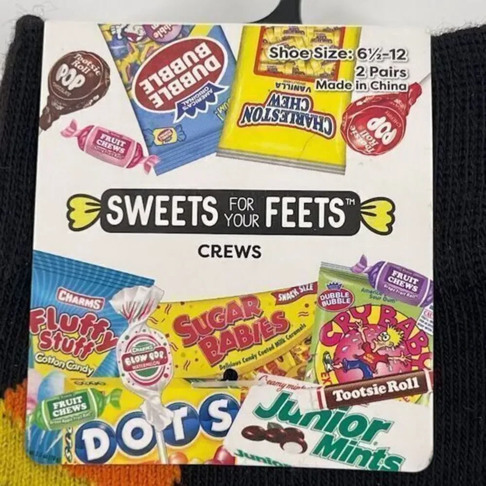 Halloween Sweets For Your Feets‎ Candy Themed Crew Socks 6.5-12